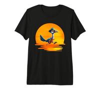 Roadrunner Sunset Fast Bird Running The Roads Occhiali da Sole Maglietta Premium