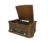 Roadstar HiF-1993 - Giradischi D+BT (sistema compatto retrò con lettore CD, DAB+, Bluetooth, pannello a cassette, USB e funzione di codifica diretta)