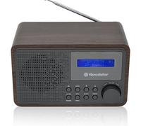 Roadstar HRA-700D+/WD Radio Portatile Vintage Digitale Dab/Dab+ / FM Funziona a Rete o a Batterie, Connessione cuffie, Radio Retro per Casa e Cucina, Sveglia con Doppio allarme, Legno