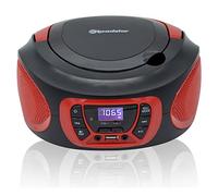 Roadstar Radio portatile stereo FM + CD - MP3 player e ingresso USB rossa