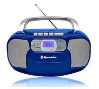 Roadstar RCR-4635UMP/BL Radio CD Portatile Cassette, Radio Digitale PLL FM, Boombox Lettore CD-MP3, USB, AUX-IN, Uscita cuffie, Blu