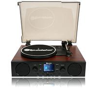 Roadstar TTR-8850ED+BT Giradischi in Vinile 33/45/78 RPM, Radio FM/Dab+/RDS, Bluetooth, Porta USB/Scheda SD, Apparecchiature Hi Fi Altoparlanti integrati, Telecomando, Vintage, Legno