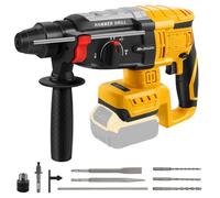 Roadtime 2.6J Professional Hammer 600W compatibile con DeWalt 20V Battery (senza batteria),Motore senza spazzole martello 1100RPM,Hammer combinato con 3x Drill Bit SDS PLUS,Coppia 500Nm,con 4 funzioni
