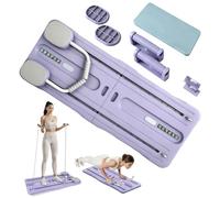 Roadtime Pilates Reformer 6 in 1 Aggiornato Pieghevole Set Completo per Protezione del Ginocchio & Addominale Multifunzionale con Auto-Riflesso per Casa e Palestra, Violetto