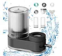 Roadtime Purificatore per rubinetto, filtro per rubinetto Flow Pure, cartuccia composita naturale a 7 strati, adatto per rubinetti al 90%, rimuove sabbia, metalli pesanti, cloro, piombo (nero + 2)