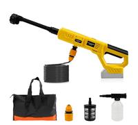 Roadtime Rondella ad alta pressione senza fili per DeWalt batteria, pistola portatile per pulizia a pressione, Idropulitrice a Batteria con 6 in 1 Ugello y Tubo da 5M per Auto (senza batteria)