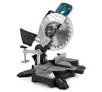 Roadtime - Sega troncatrice e circolare a batteria compatibile con batterie Makita 18V (senza batteria), sega da taglio 150W | Diametro lama 210mm, sega angolata, testa di taglio inclinabile su