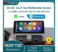 RoadTop 10.25 ''12.3'' Wireless CarPlay Android Auto Per BMW Serie 1 E81 E82 E87 E88 CCC CIC Sistema Schermo di visualizzazione multimediale 10.25 CIC System
