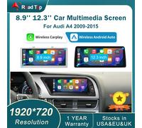 RoadTop 12.3 pollici Wireless CarPlay Multimedia Linux Schermo Android Auto Per Audi A4 2009-2015 Airplay Funzione Autolink 8.9 LHD MMI 3G