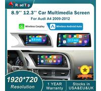RoadTop 12.3 pollici Wireless CarPlay Multimedia Schermo ultrasottile Android Auto Per Audi A4 2009-2012 Airplay Funzione Autolink 8.9 LHD CAR NO GPS