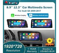 RoadTop 12.3 pollici Wireless CarPlay Multimedia Schermo ultrasottile Android Auto Per Audi Q5 2009-2017 Airplay Funzione Autolink
