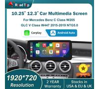 RoadTop Wireless CarPlay Android Auto Multimedia Linux Schermo per Mercedes-Benz Classe C W205 GLC Classe V W447 NTG 5.0 2015-2018