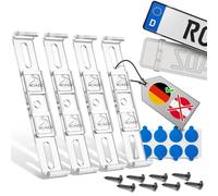 ROADZ® Portatarga senza cornice - [invisibile & legal] - fusibile per tenuta bomba - Set per 2 targhe - senza pubblicità - portatarga - portatarga senza cornice