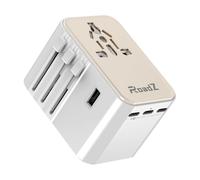 RoadZ Reiseadapter Weltweit, Universal Reiseestecker with 2 USB, 3 USB- C und 1AC Steckdose, 30 W Internationaler Steckdosadapter Universal Adapter für Deutschland USA England Australia
