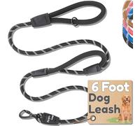 Roam Gear Guinzaglio per cani resistente di alta qualità, con doppi manici extra imbottiti, clip a moschettone avanzata, corda riflettente notturna e morsetti sicuri in silicone, guinzaglio per cani