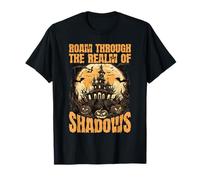 Roam Through Realm of Shadows Halloween Vacation Traveling Maglietta