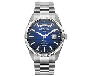 Roamer 981666 41 45 50 Primeline Day Date II Mens Blue Watch, bracciale, Bracciale