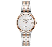 Roamer Slim-Line Classic - Orologio da donna, 30 mm, bicolore, oro rosa, quadrante argento, movimento al quarzo svizzero, vetro zaffiro, impermeabile 5 ATM