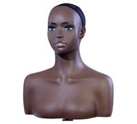 RoamTerroe Manichino Testa con Busto per Makeup E Parrucche con Occhi E Labbra Dipinti Base Stabile per Addestramento Acconciature Gioielli