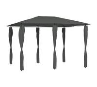 Roanoer Gazebo da 3 x 4 m con coperture per pali, tenda da giardino con robusto telaio in acciaio e tetto da 160 g/m², tenda per feste come ombra per giardino e terrazza, antracite