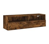 Roanoer Mobile da parete per TV, in rovere affumicato, 100 x 30 x 30 cm | Mobile basso da appendere alla parete in camera da letto o soggiorno, con 2 scomparti dietro la porta per una conservazione