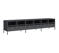 Roanoer Mobile per TV antracite, 202 x 39 x 43,5 cm, in metallo | Ampio spazio con 6 cassetti e 6 scomparti per organizzare il soggiorno o la camera da letto.