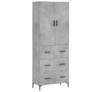 Roanoer Set di 2 mobili Highboard, grigio cemento, 69,5 x 34 x 180 cm | Credenza moderna per soggiorno e corridoio, sistema di stoccaggio in due pezzi con robusti piedini in metallo e molto spazio.