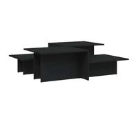 Roanoer Set di 2 tavolini da salotto in legno nero | I tavolini in due pezzi di colore nero offrono un elegante spazio per servire bevande e decorazioni nel soggiorno moderno.
