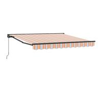 Roanoer Tenda da sole a mezza cassetta, 350 x 250 cm, colore blu e | Parasole flessibile per terrazza, giardino e balcone: la semicassetta protegge il tessuto in modo affidabile quando si ritrae