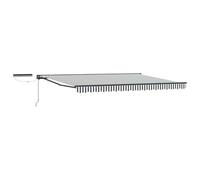 Roanoer Tenda da sole elettrica a cassetta, 4 x 3,5 m, antracite, bianco | Ideale per terrazze e giardini - Semicassette protegge il telo mentre il telecomando fornisce ombra senza sforzo.