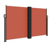 Roanoer Tenda da sole laterale estensibile, colore terracotta, 140 x 1000 cm, doppia tenda da sole come protezione dagli sguardi indiscreti e dal vento, per giardino, balcone, terrazzo, divisorio