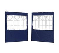 Roanoer Tenda per feste, set da 2 pezzi, 200 x 195 cm, colore blu, parete laterale con finestra, in acciaio PE, accessori per gazebo, protezione dal vento, protezione dagli sguardi indiscreti, per