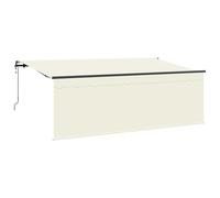 Roanoer Tenda retrattile color crema, 350 x 200 cm, con braccio articolato, con telecomando e supporto da parete, robusto telaio in poliestere e alluminio, per terrazza, balcone e giardino