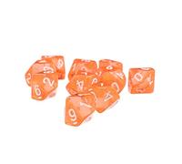 RoaQinFo 10 Pezzi Dado Dieci Lati Set Dadi Rpg Plastica Design Moderno Adatto per Giochi Dragons Feste Regali Diametro, Arancia