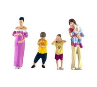 RoaQinFo 2 Pezzi Diorama Figure Personaggi Miniatura Modello Accessorio Scena Resina Pitturato Adatto per Modellismo Fai da Te Paesaggio Collezione, Set da Quattro Persone