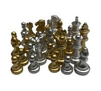 RoaQinFo 32 Pezzi degli Scacchi, Solo Pezzi, Accessori per Giochi, Giochi da Tavolo, Rompicapo Educativo, Placcatura in Oro E Pedoni