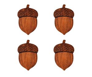 RoaQinFo 4 Pezzi Sottobicchiere per Tavolo a Forma di Ghianda Rustico Sottobicchiere Termico Creativo per Area Pranzo, Intrattenimenti Stagionali