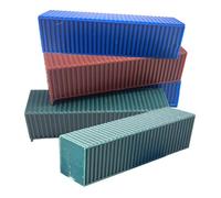 RoaQinFo 5 Pezzi di Contenitori in Miniatura, Modellini di Container, Scatole di Carico, Giocattoli, Decorazioni per Scene, Materiale PP, Adatti per Plastici F, M