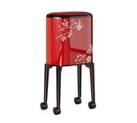 RoaQinFo Bidone Spazzatura con Gambe e Rotelle Mobile Cestino Dei Rifiuti con Coperchio e Ruote Sollevato Pattumiera Gambe per, Rosso,