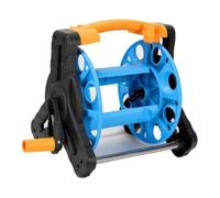 RoaQinFo Carrello Avvolgitubo Robusto | Design Leggero e Ventilato, Supporto Stabile in Metallo, Attrezzatura, per Giardino, Lavaggio Auto, Arancio+, 25M