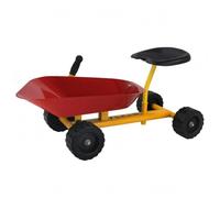 RoaQinFo Carrello Sabbiatore Bambini Camion Costruzione Gioco All’aperto con Vassoio Tipo Carriola Manubrio per Scavare Trazione Sedile Modanato Adatto per Spiaggia Parco Giardino Esterni, Rosso