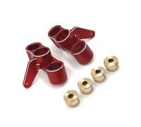 RoaQinFo Children Remote Vehicle Kit Sterzo Anteriore Coppia Mozzo Snodo Blocco Guida CNC Lega Alluminio 6061 Inserti Ottone Riduzione Gioco Precisione Adatto, Rosso Argento, 1 8