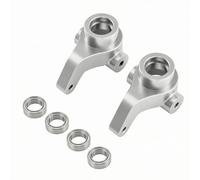 RoaQinFo Componente Sterzo Veicolo Set Coppia Tazza Sterzo Anteriore per Auto RC 1/10 in Alluminio 6061 CNC con Sedi Cuscinetto Finitura Anodizzata Adatto per, Argento