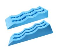 RoaQinFo Cuneo Livellatore Veicoli Rampe Livellamento Blocca Ruota Cuneo Fermo Pneumatico Supporto Parcheggio Polipropilene Antiscivolo Adatto a Roulotte Campeggio Viaggio, Blu