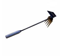 RoaQinFo Estirpatore Diserbante Manuale Zappa Paletta Multiuso Acciaio Manganese per Estirpazione Profonda Sarchiatura Raccolta Erbe Adatta per Orto Giardino Pulizia Spazi Verdi , Testa Zappa 4-Denti