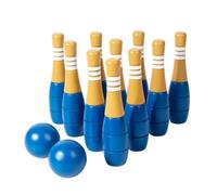 RoaQinFo Gioco Bowling Bambini Set Gioco Birilli Legno Palla Esercizio Mira Equilibrio Coordinazione Manuale Lavorazione Accurata Tocco Confortevole Facile