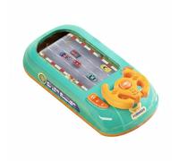 RoaQinFo Gioco per Bambini Volante da Educativo Simulazione di Guida con Sterzo Realistico Cambio Ostacoli Musiche Velocità Regolabile Adatto a Domestico Viaggio Lunghe Attese , Verde+Upgraded+Racing