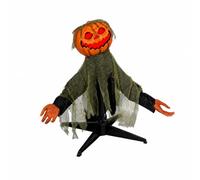 RoaQinFo Halloween Swing con Testa di Zucca Intagliata Occhi Rossi Scheletriche E Emette Suoni Spaventosi Quando Movimento Adatto per Decorazione da Giardino E da Cortile