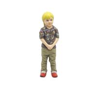 RoaQinFo Miniatura Ragazzo Figura Diorama Personaggio Modello Accessorio Resina Piedi con Mani Davanti E Abiti Scolpiti Adatta a Scenari in 1/64 Collezionismo Tavoli da Gioco, Pantaloni Cachi