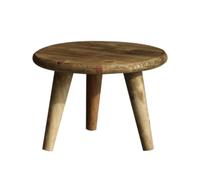 RoaQinFo Miniature Bench Sgabello Mini Rotondo Banco Supporto Piedistallo in Legno di Abete per Vasi Sculture Display Fotografia Adatto per Soggiorno Atelier Gallerie, Piccolo 19cm X 12.5cm